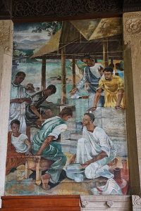 "Washing the Disciples Feet", a mural painted by David Paynter in 1965, located above the lectern at Trinity College Chapel, Kandy