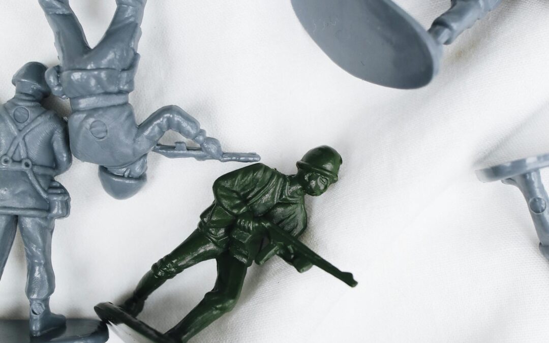 Toy soldiers lying on the ground